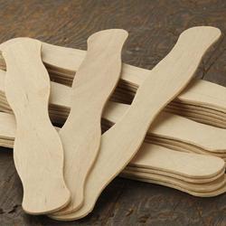 Unfinished Wood Wavy Paddle Fan Sticks