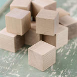 Unfinished Wood Cube Blocks