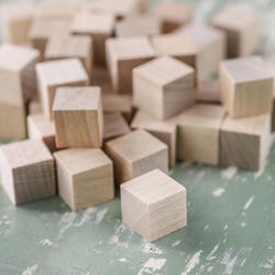 Unfinished Wood Cube Blocks