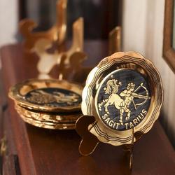 Dollhouse Miniature Brass Zodiac Plates and Easels