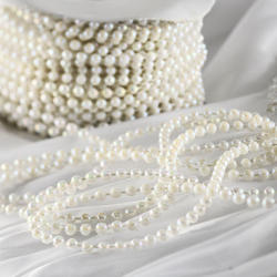 Factory Direct Craft 24 Yards of White Iridescent Fused String Pearl Beads 
