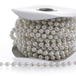 White Iridescent Faux Pearl Bead Garland