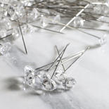 Clear Acrylic Diamond Head Corsage Pins
