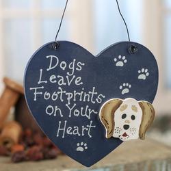 "Dogs Leave Footprints" Wood Ornament Sign