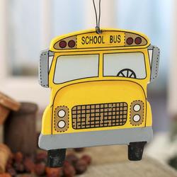 Wood School Bus Ornament