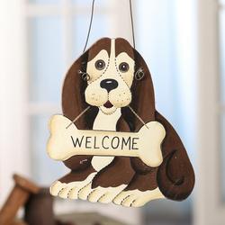 "Welcome" Basset Ornament Sign