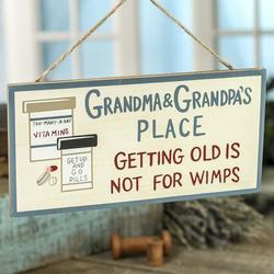 "Grandma & Grandpa's Place" Wood Ornament Sign