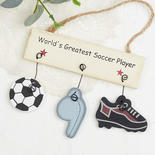 "World's Greatest Soccer Player" Wood Ornament Sign
