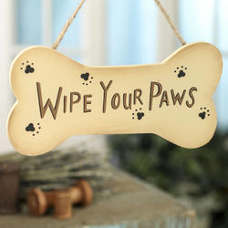 "Wipe Your Paws" Ornament Sign