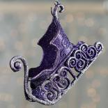 Purple and Silver Glittered Sleigh Ornament