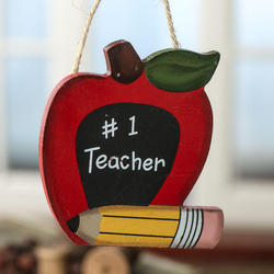 "#1 Teacher" Wood Ornament
