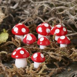 Miniature Red Mushrooms