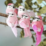 Shades of Pink Natural Feather Mushroom Birds