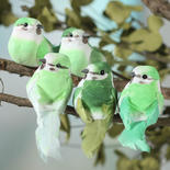 Green Ombre Natural Feather Mushroom Birds
