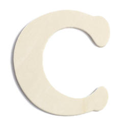 Unfinished Wooden Letter "C"