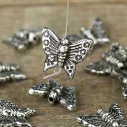 Silver Butterfly Beads