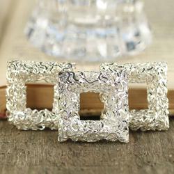 Silver Square Wire Charms