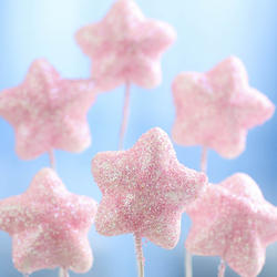 Pink Glittered Star Sprays