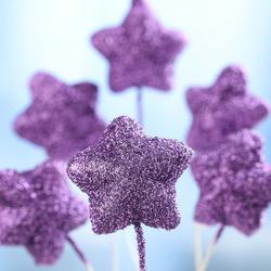 Purple Glittered Star Sprays