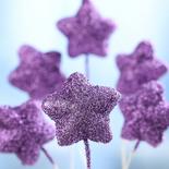 Purple Glittered Star Sprays