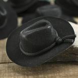 Dozen Miniature Black Flocked Cowboy Hats