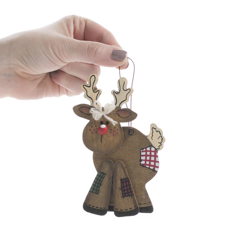 Primitive Wood Reindeer Ornament - Christmas Ornaments - Christmas and ...