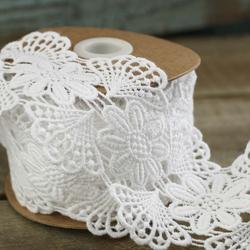 White Vintage Inspired Doily Lace Ribbon