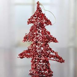 Red Sequin Wire Christmas Tree