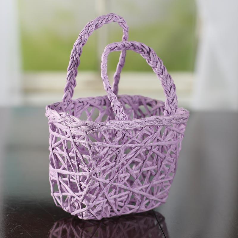 Lavender Paper Twist Basket - Baskets - Floral Supplies - Craft Supplies