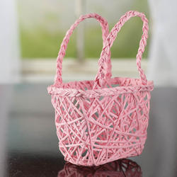 Pink Paper Twist Basket