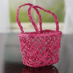 Hot Pink Paper Twist Basket