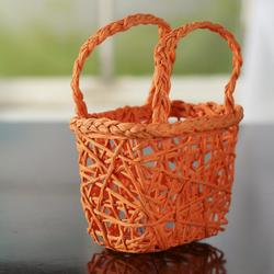 Orange Paper Twist Basket