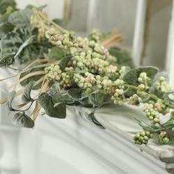 Flocked Artificial Ivy and Berry Garland