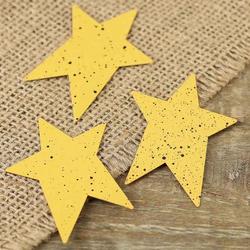 Primitive Yellow Speckled Tin Stars