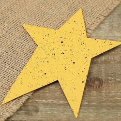 Primitive Yellow Speckled Tin Star