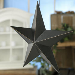Rustic Black Dimensional Barn Star Ornament