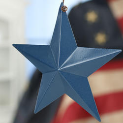 Navy Barn Star Ornament