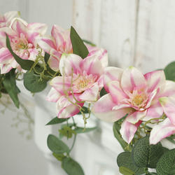 Pink and White Artificial Clematis Garland