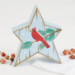 Winter Cardinal Wood Star