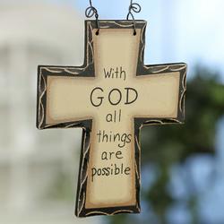 "With God AllThings Are Possible" Cross Ornament