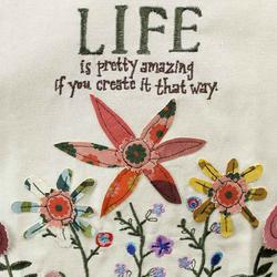 Heartstrings "Life" Embroidered Cloth Dishtowel