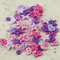 Micro Mini Heart and Star Princess Buttons