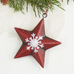 Primitive Snowflake Barn Star Ornament