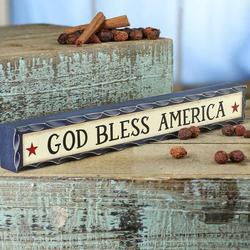 "God Bless America" Chunky Wood Block Sign