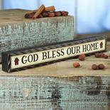 "God Bless Our Home" Chunky Wood Block Sign