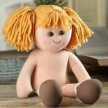 Blonde Yarn Hair Girl Muslin Doll