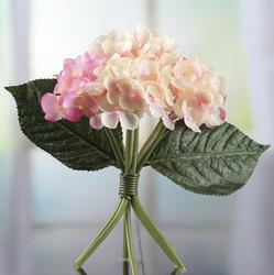 Cream and Pink Artificial Hydrangea Bouquet
