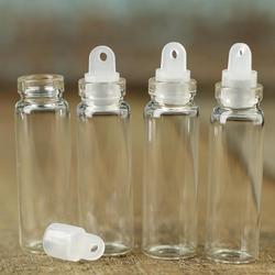 Miniature Clear Acrylic Lid Glass Bottles