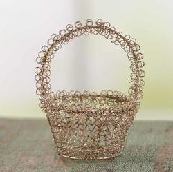 Small Sparkling Gold Mesh Basket