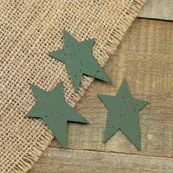 Primitive Green Speckled Tin Stars
